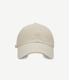 Preppy Style Love Embroidery Ponytail Half Topless Hat (Option: Beige-M)