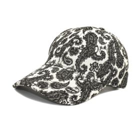 Spring And Summer Men And Women Baseball Cap Paisley Pattern Printed Baseball Cap (Option: Black-M)