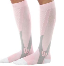 Compression Socks For Men&Women Best Graduated Athletic Fit For Running Flight Travel Boost Stamina Circulation&Recovery Socks (Option: Pink 6PC-S M)