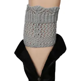 Women Winter Crochet Knit Leg Warmers (Option: grey)