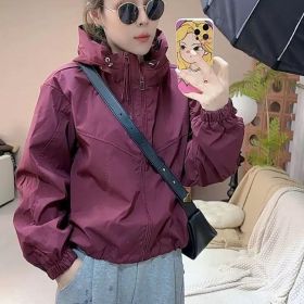 Fashion New Fashionable Jacket Women's Top (Option: Wine red-L)