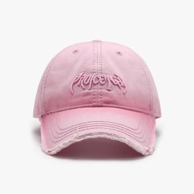 Letter Three-dimensional Embroidery Soft Top Burr Men's Baseball Cap (Option: Pink-adjustable)