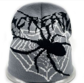 Y2g Knitting Round Machine Cap Jacquard Spider Series No Brim (Option: Gray)