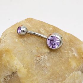 Puncture Hypoallergenic Titanium Steel Navel Buckle Belly Nail (Option: Purple)