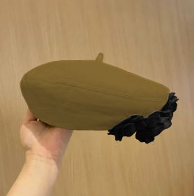 A Fashionable And Fluffy Painter's Hat That Makes Your Face Look Good (Option: Brown-One size)