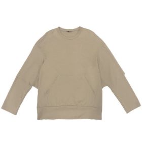 Weiv Mens Double Layered Pullover Sweatshirts (Color: STONE, size: S)