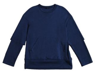 Weiv Mens Double Layered Pullover Sweatshirts (Color: Navy, size: L)