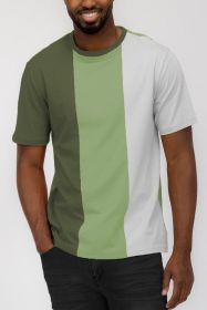 Weiv Mens Color Block T Shirt (Color: olive, size: 2XL)
