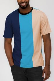 Weiv Mens Color Block T Shirt (Color: Navy, size: L)