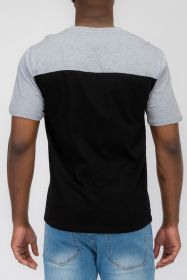 COLOR BLOCK SHORT SLEEVE TSHIRT (Color: NAVY RED, size: L)