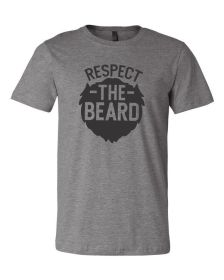 Respect the Beard Mens Tee (Color: DEEP HEATHER, size: XL)