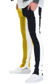 TWO TONE COLOR BLOCK TRACK PANT JOGGER (Color: GREY/BLACK, size: XL)