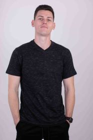 Tri-Blend V-Neck T-Shirt (Color: Black, size: XL)