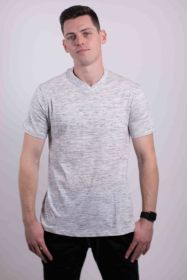 Tri-Blend V-Neck T-Shirt (Color: White, size: S)