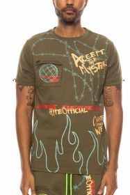 Weiv Hype Official Print Tshirt (Color: olive, size: M)