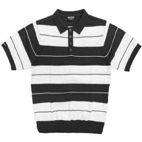Charlie Brown Shirt Short Sleeve Polo (Color: BLACK WHITE, size: 2XL)