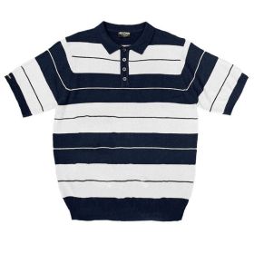 Charlie Brown Shirt Short Sleeve Polo (Color: NAVY WHITE, size: S)