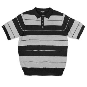 Charlie Brown Shirt Short Sleeve Polo (Color: BLACK GREY, size: XL)