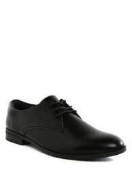 Finch Men's Minimalist Derby Shoes (Color: Black, size: US-10 / UK-9 / EU-43)