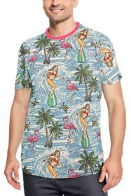 Allover Print Short Sleeve Tshirt (Color: AP04, size: L)