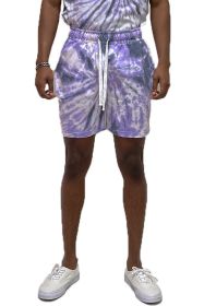 Cyclone Pinwheel Tie Dyed Shorts (Color: Purple, size: M)