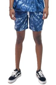 Cyclone Pinwheel Tie Dyed Shorts (Color: Navy, size: 3XL)