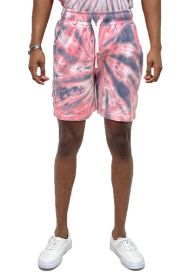 Cyclone Pinwheel Tie Dyed Shorts (Color: Red, size: L)