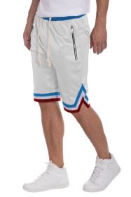 STRIPED BAND SOLID BASKETBALL SHORTS (Color: Yellow, size: 2XL)