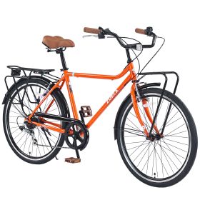 7 Speed, Steel Frame, Multiple Colors 26 Inch Vintage Style Bike,Retro Commute Bike for Women and Men (Color: as Pic)