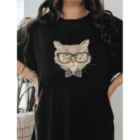 Casual Women's Cotton T-Shirt with Bow Detail - Trendy and Comfortable for Every Season (Style: 49)