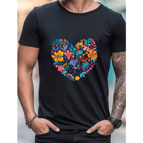 Celebrate in Style with This 100% Cotton Men's Valentine's Day Tee (Style: 42)