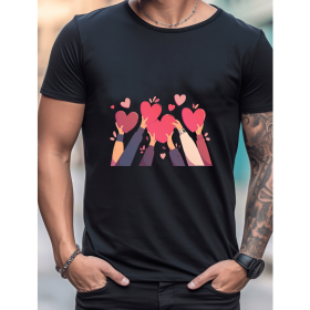 Celebrate in Style with This 100% Cotton Men's Valentine's Day Tee (Style: 56)