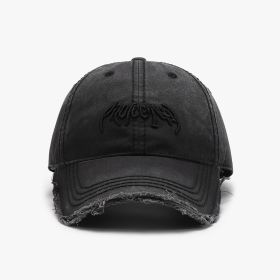 Letter Three-dimensional Embroidery Soft Top Burr Men's Baseball Cap (Option: Black-Adjustable)