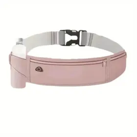 Breathable Invisible Running Waist Pack - Nylon With Lock Closure, Reflective Strips & Multiple Pockets For Hiking, Dog Walking, Gym - Unisex Design F (Option: Pink)