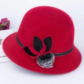 Flower Fashion Hat Temperament Fairy Style Fisherman's (Option: Red-58to60cm)