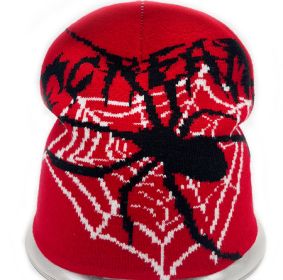 Y2g Knitting Round Machine Cap Jacquard Spider Series No Brim (Option: Red)