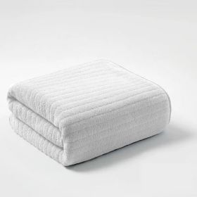 Bath Towels Made Of Solid Color Ultra-Fine Fiber, Quick-Drying And Comfortable, Suitable For Bathrooms, Shower Rooms, Hotels, Holiday Decorations, Fat (Option: White)