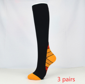 Sports Fitness Camouflage Gradient Football Socks Elastic Socks (Option: Orange-L  XL-3pairs)