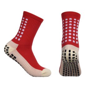 Thickened Sweat And Odor Absorbing Adhesive Non Slip Socks (Option: Red-Average Size-1PC)