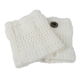 1Pair Women Winter Crochet Knit Leg Warmers (Option: White)