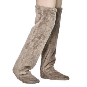 Vacuum Packaging Goose Down Leg Socks (Option: Light Coffee Color-Average Size)