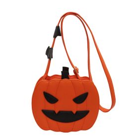 Halloween Bags Funny Pumpkin Cartoon Shoulder Crossbody Bag With Bat Personalized Creative Female Bag (Option: Orange1)