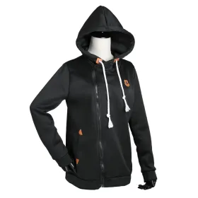 Women's Full Zip-up Brushed Inner Hoodie Sweatshirt (Option: L)