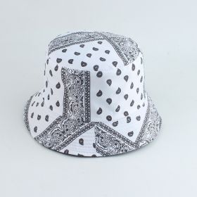 Printed Fisherman Hat Double-sided Can Wear Colorful Triangle Basin Hat (Option: White)
