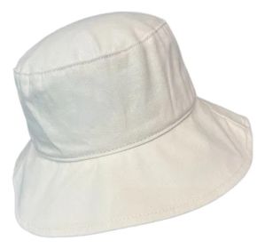 Unisex Summer Folding Outdoor Sun Protection Comfortable Cotton Wide Brim Bucket Hat (Option: White)