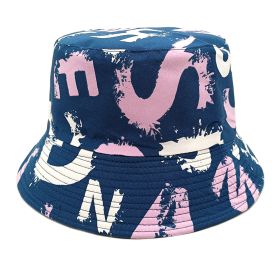 Versatile Couple Double-sided Sun-proof Basin Hat Casual Hat (Option: Navy blue-M)