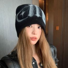 Street Style Letters Pile Heap Cap Beanie Hat Female Autumn And Winter Street (Option: C Star Black-M)