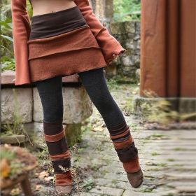 Women's Color Block Asymmetrical Skort With Contrast Panels - Comfortable Fashion Leggings For Spring&Fall (Option: Orange-XL)