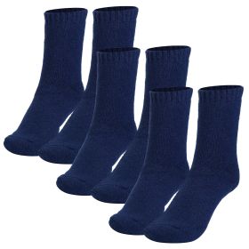 3 Color Options -- 3 Pairs Men Warm Wool Socks Soft Cozy Winter Thermal Socks For Men Thick Heat-Trapping Moisture Wicking Socks Indoor Outdoor (Option: DarkBlue)