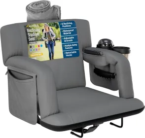 Alpcour Premium Reclining Stadium Seat For Bleachers With Back Support (Option: Grey-21Wide)